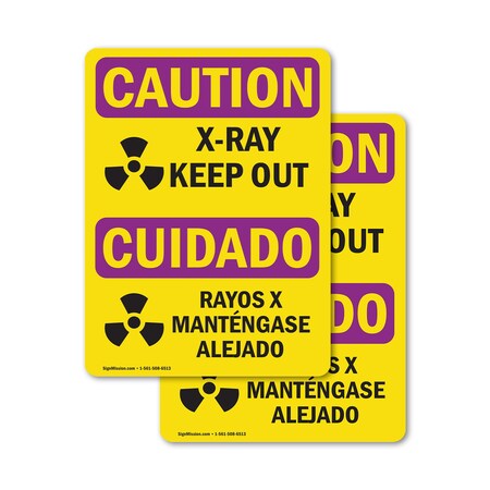 Signmission Radiation & Laser Sign, 10 in H x 7 in W, Vinyl Decal, Rectangle OS-2PACK-CR-D-710-L-10199